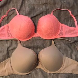 Two Victoria Secret bras 36DD.